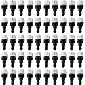 VooGenzek 50 Pieces Adjustable Micro Sprayer for 4/7 mm Drip Hoses Garden Misting Irrigation System Drip System Irrigation Sprinkler for Garden Lawn Grey