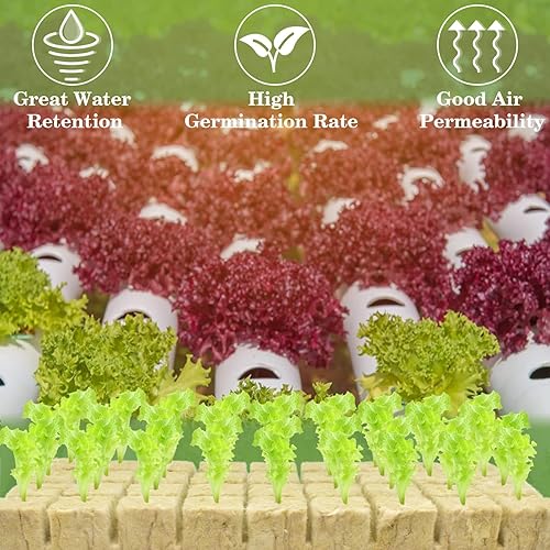 Miniatura 3 de Halatool Cubos de lana de roca de 1.2 pulgadas, 4 hojas, esponjosos, porosos, hidroponía, para cultivo sin tierra, plántulas, esquejes, plantas