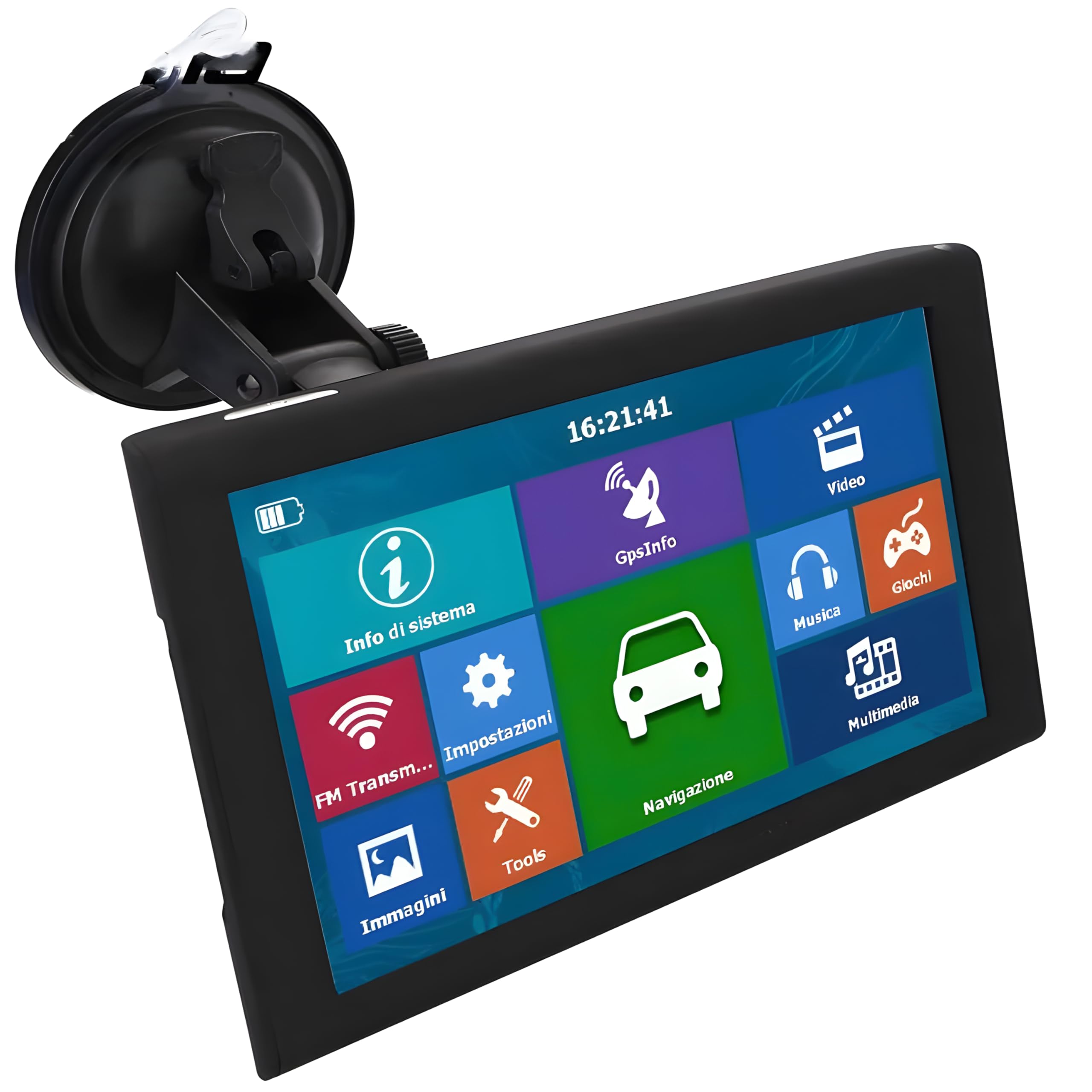 Retoo Navigatore per auto GPS – 9", 8 GB di memoria, Dual Core 800 MHz, CE 6.0, Touch Display Tablet Navigatore, Multimedia (video/musica/foto/giochi), facile da usare, supporto auto incluso