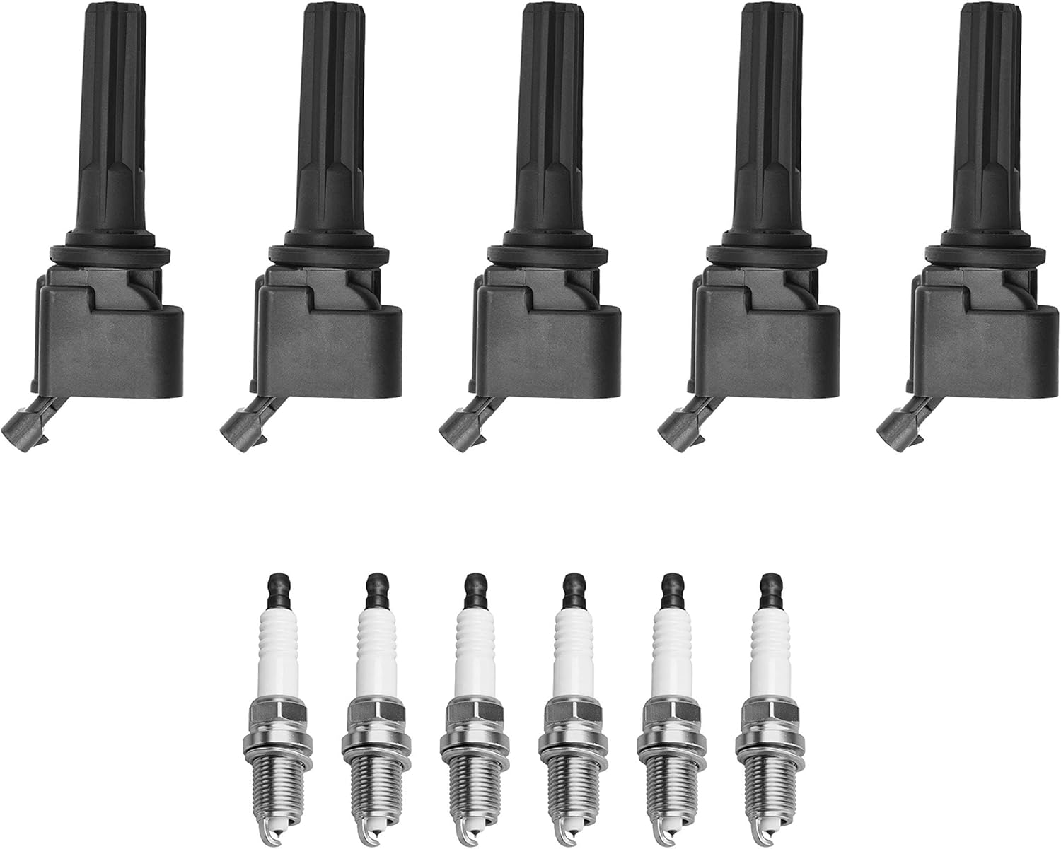 ENA Set of 5 Ignition Coil Pack and Iridium Spark Plug Compatible with Chevrolet Hummer Colorado Canyon H3 Rainier Trailblazer Ascender 9-7X 3.7L 4.2L Replacement For 12496547 12612369 UF497 5019