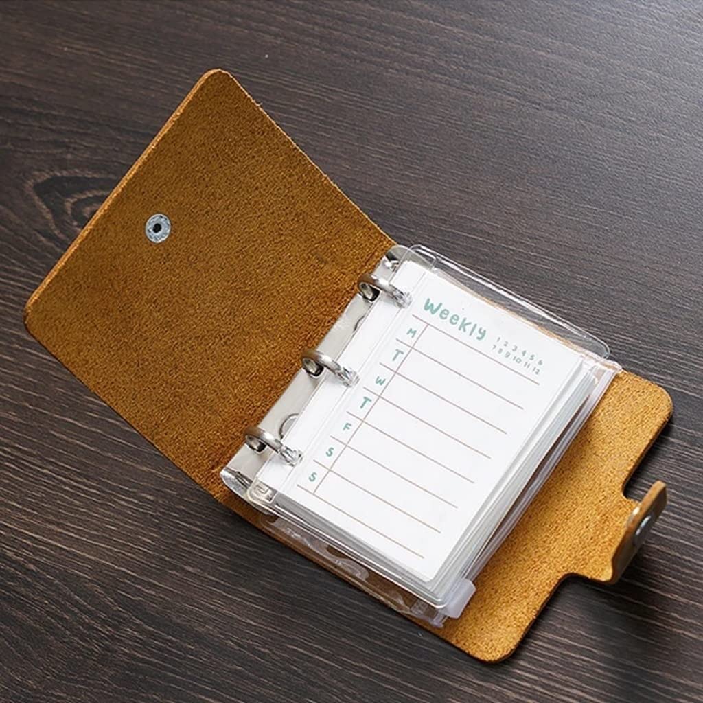 TOBILE Caja de almacenamiento de carpeta de cuaderno de cuero pequeño, Bloc de notas de diario portátil de cuero, regalo de papelería de oficina