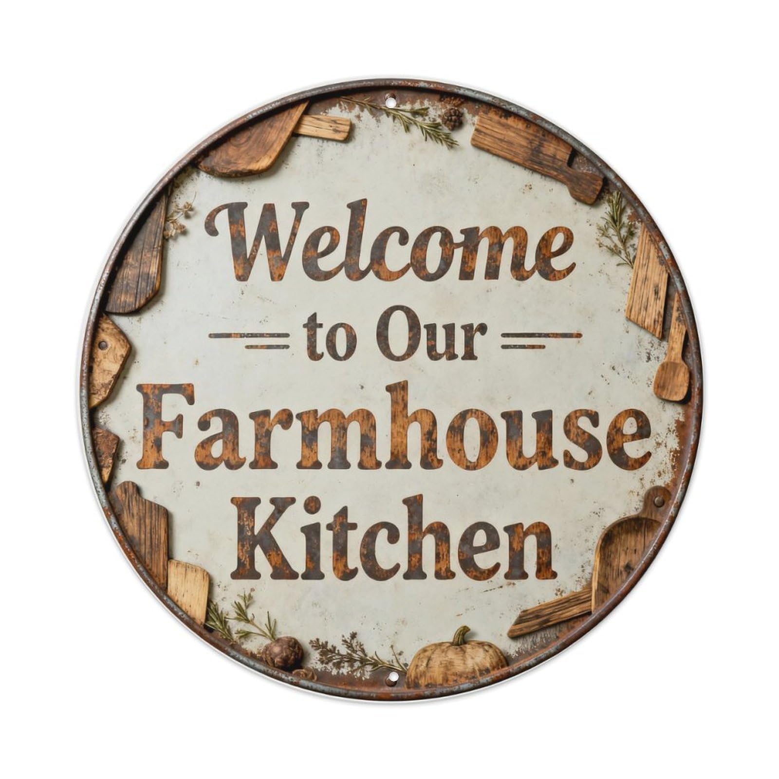 Welcome to Our Farmhouse Kitchen Metal Tin Sign Plaque