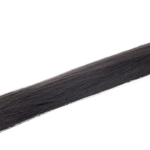Miniatura 4 de SWACC 12 piezas de extensiones de cabello sintético lacio de un color con clip, extensiones de cabello sintético de color (negro, 1B)