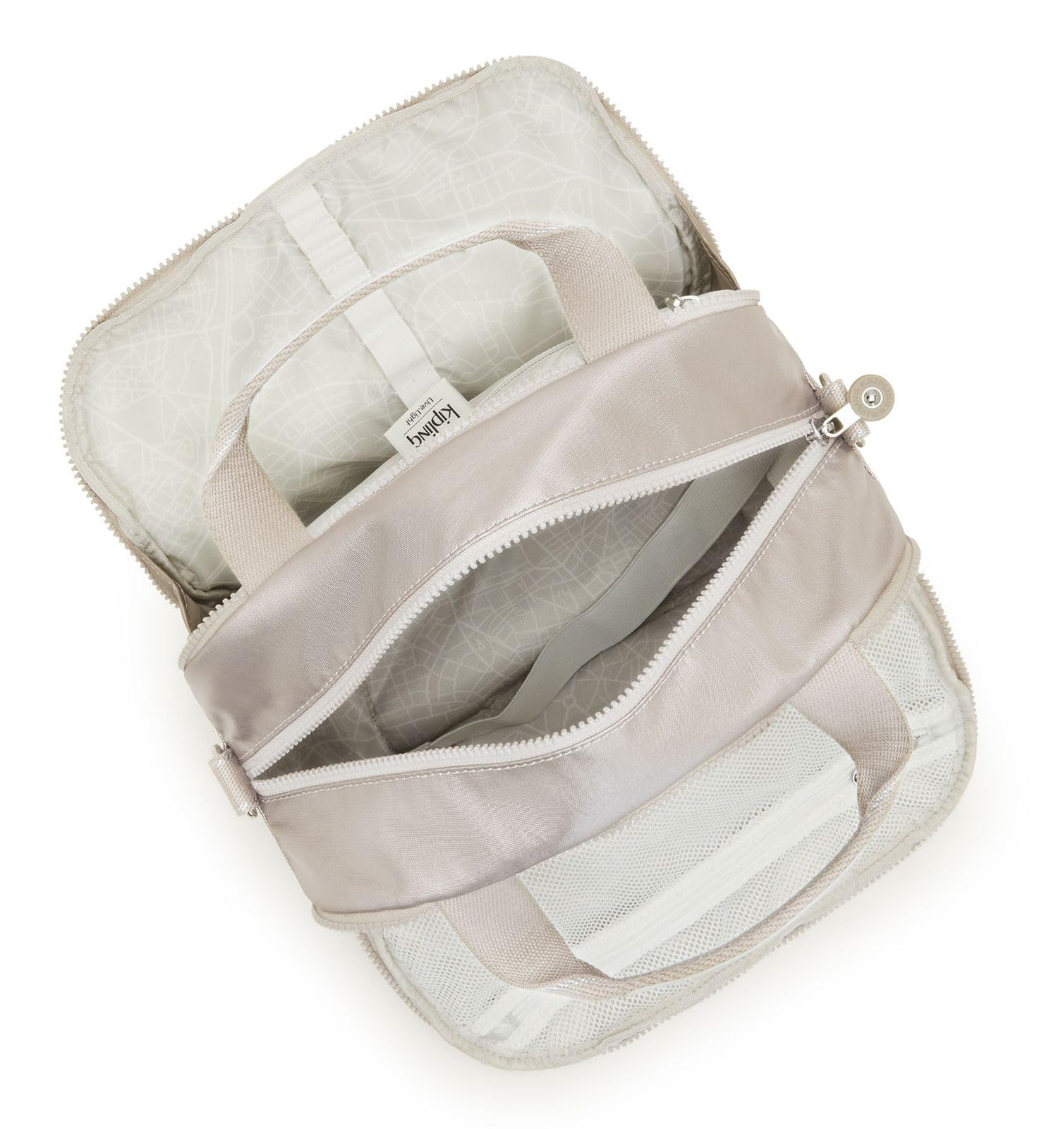 Kipling Palmbeach Neceser Grande, Accesorios de Viaje, Metallic Glow (Plata)