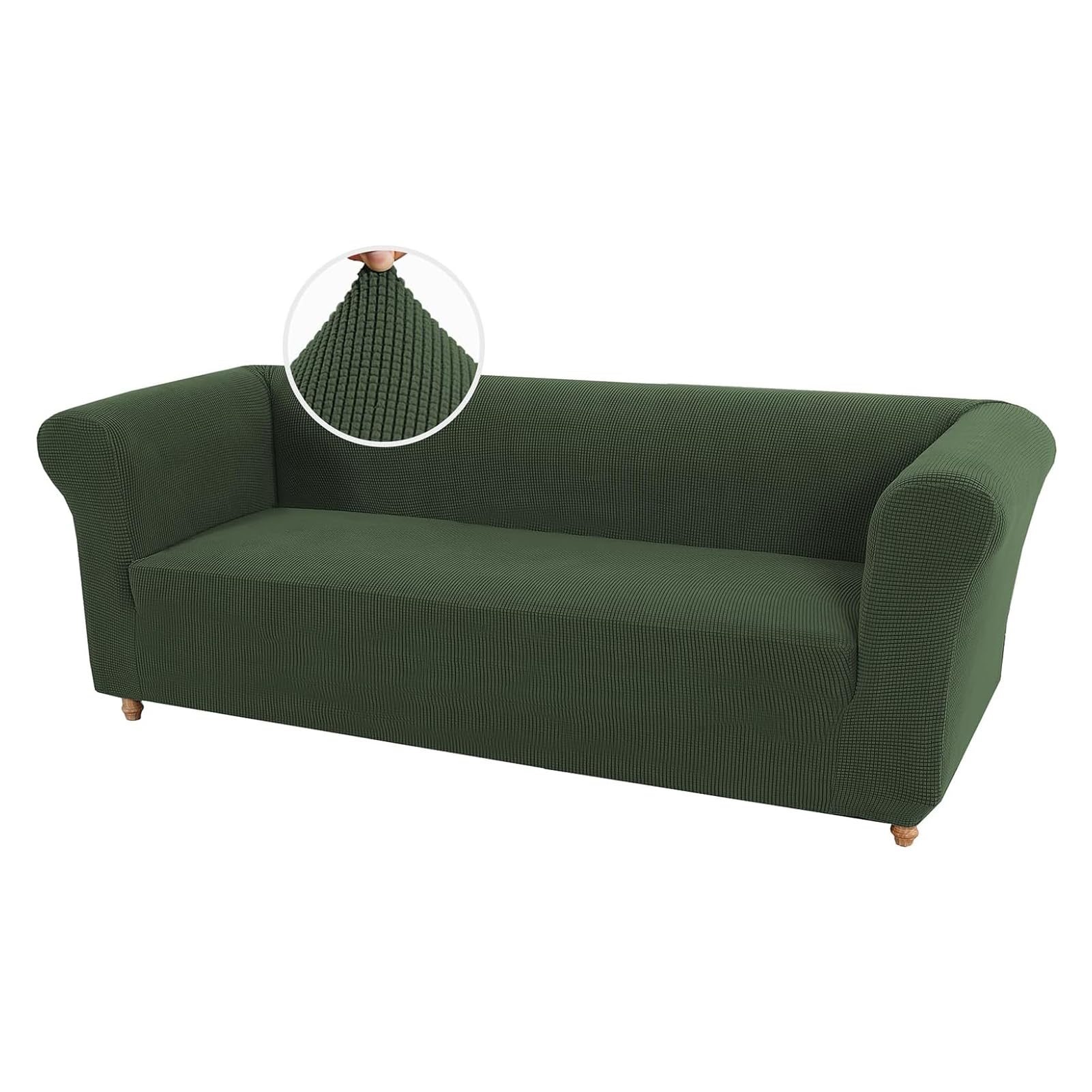 Housse de canapé 3 places vert foncé idéale pour salon familial