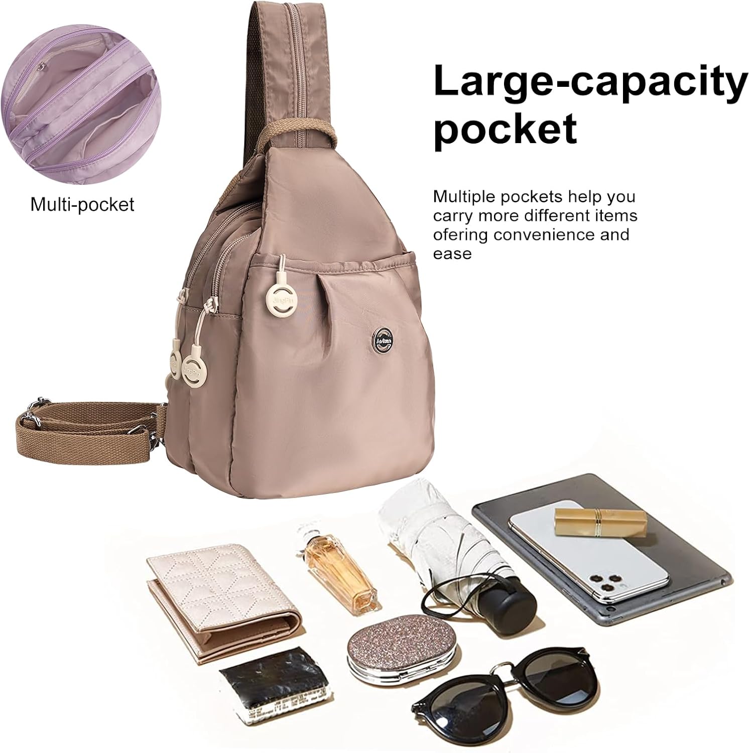 Convertible Backpack Bag,Frontaley Sling Bag,Crossbody Purses for Women,Comfortable Convenient Outdoors Backpack - Image 6