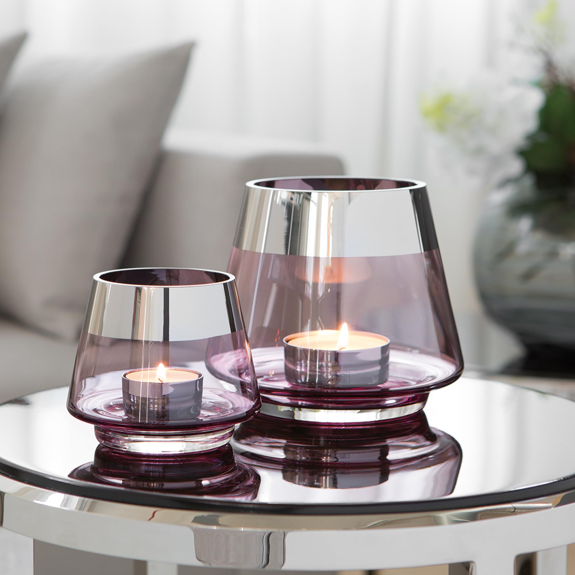 FINK Jona Tea Light Holder Set of 2 – Candle Glass Lantern Glass