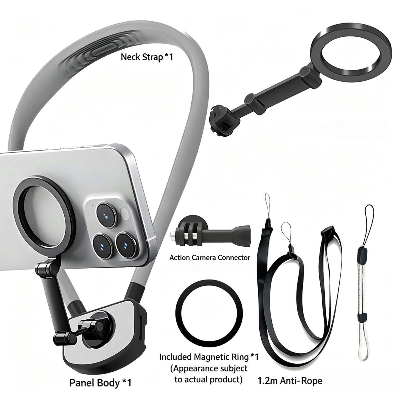 Nacken Telefonhalterung mit stabilem Magnetgriff, ideal für Läufer und Reisende Permanente magnetische Halterung für Outdoor Telefone