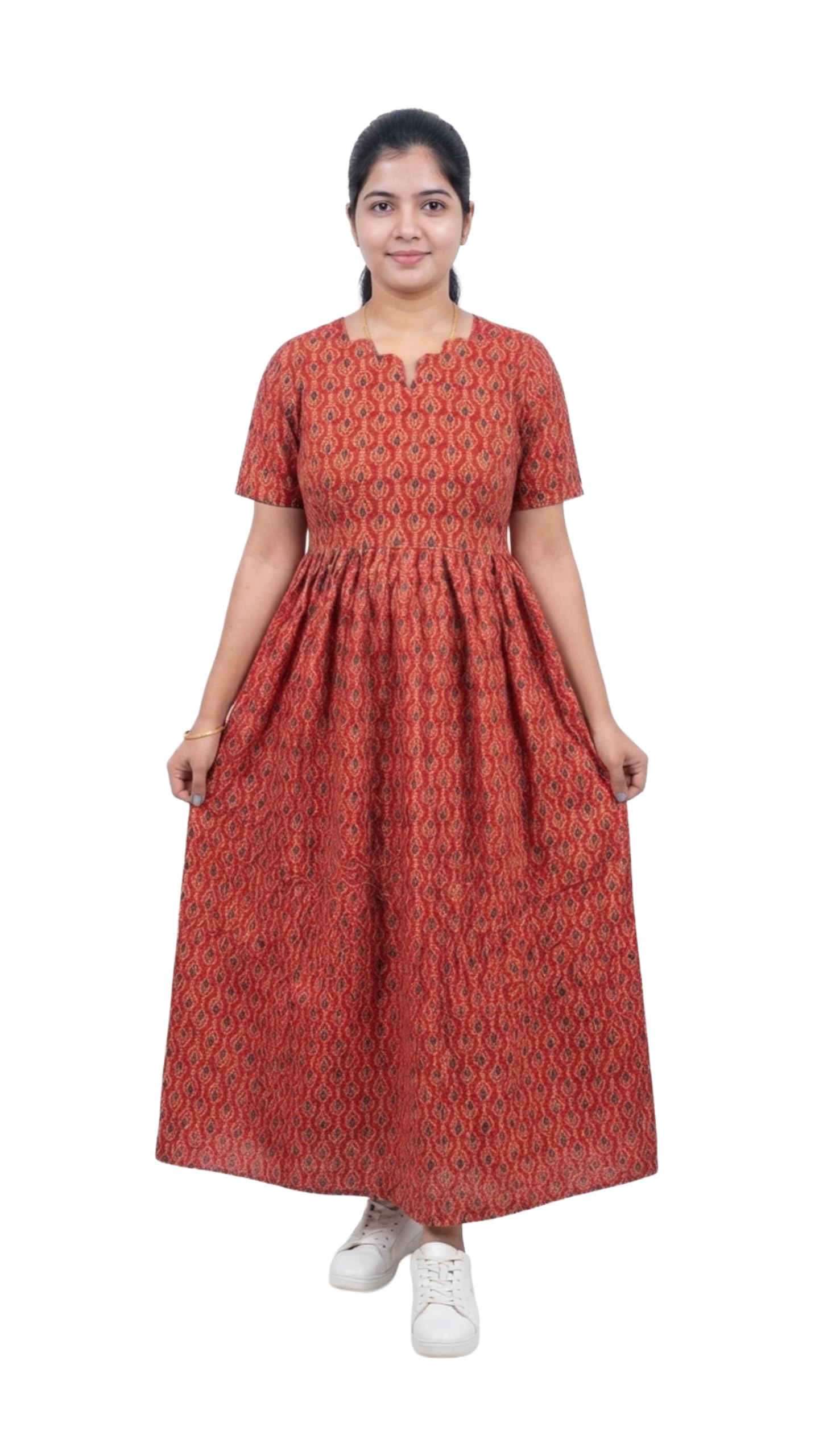 yanira Maxi Nighty | Frock Nighty | Cotton Nightdress for Girls & Women's | Jaipur Coton Nighties |Frock Style Nightgown-picture-31