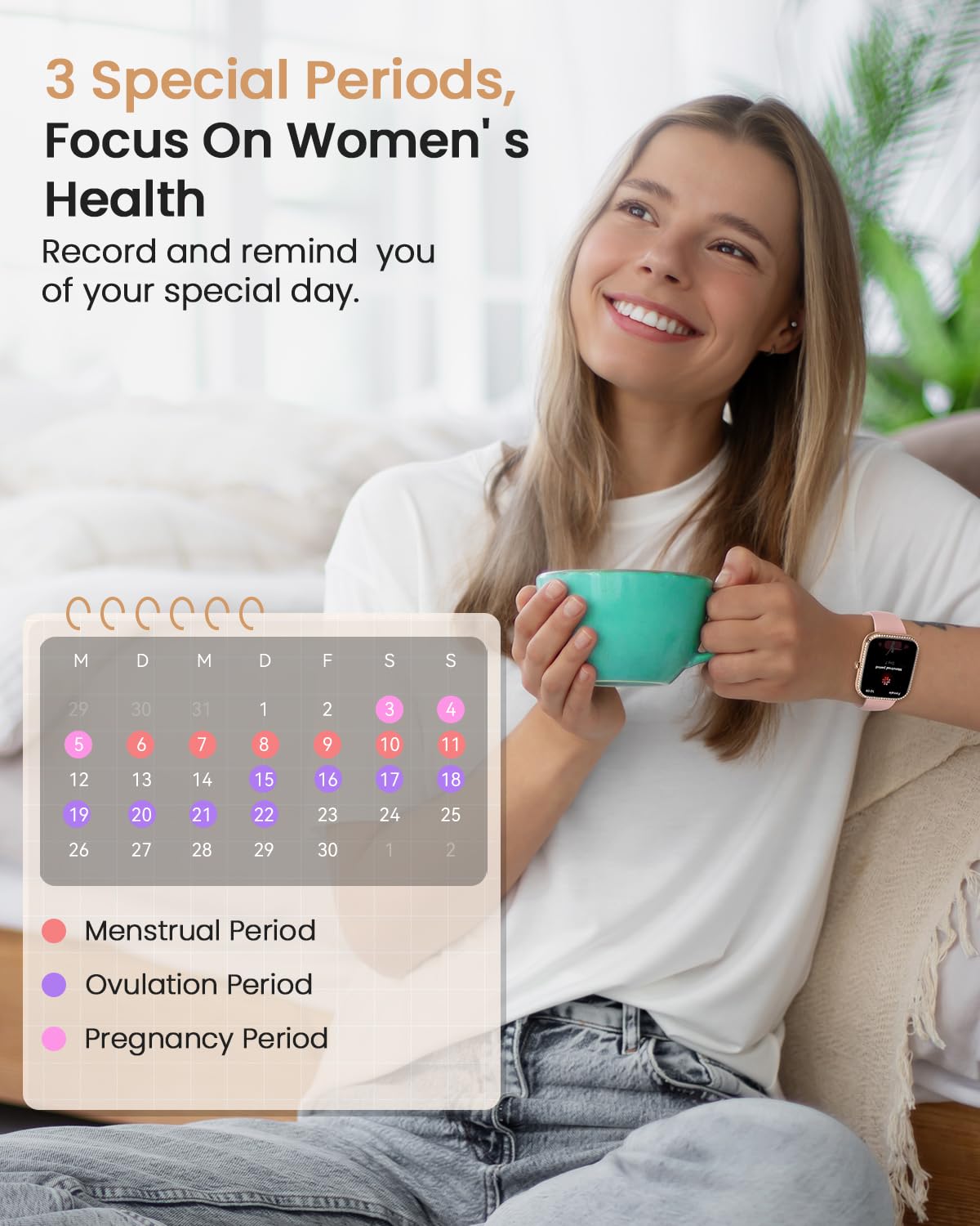 Fitnynxos Smartwatch Donna con Chiamata, 1,75" HD Orologio Smart Watch con 130+ Sport, Cardiofrequenzimetro, SpO2, Sonno, Ciclo Mestruale, Fitness Activity Tracker IP68 Android/iOS Oro, Regalo Donna