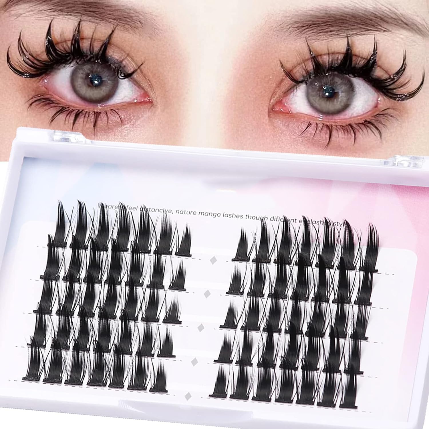 Manga Lashes Natural Look Individual Lash Wispy Silky Anime Eyelashes Cluster Japanese Cosplay False Eyelashes Reusable