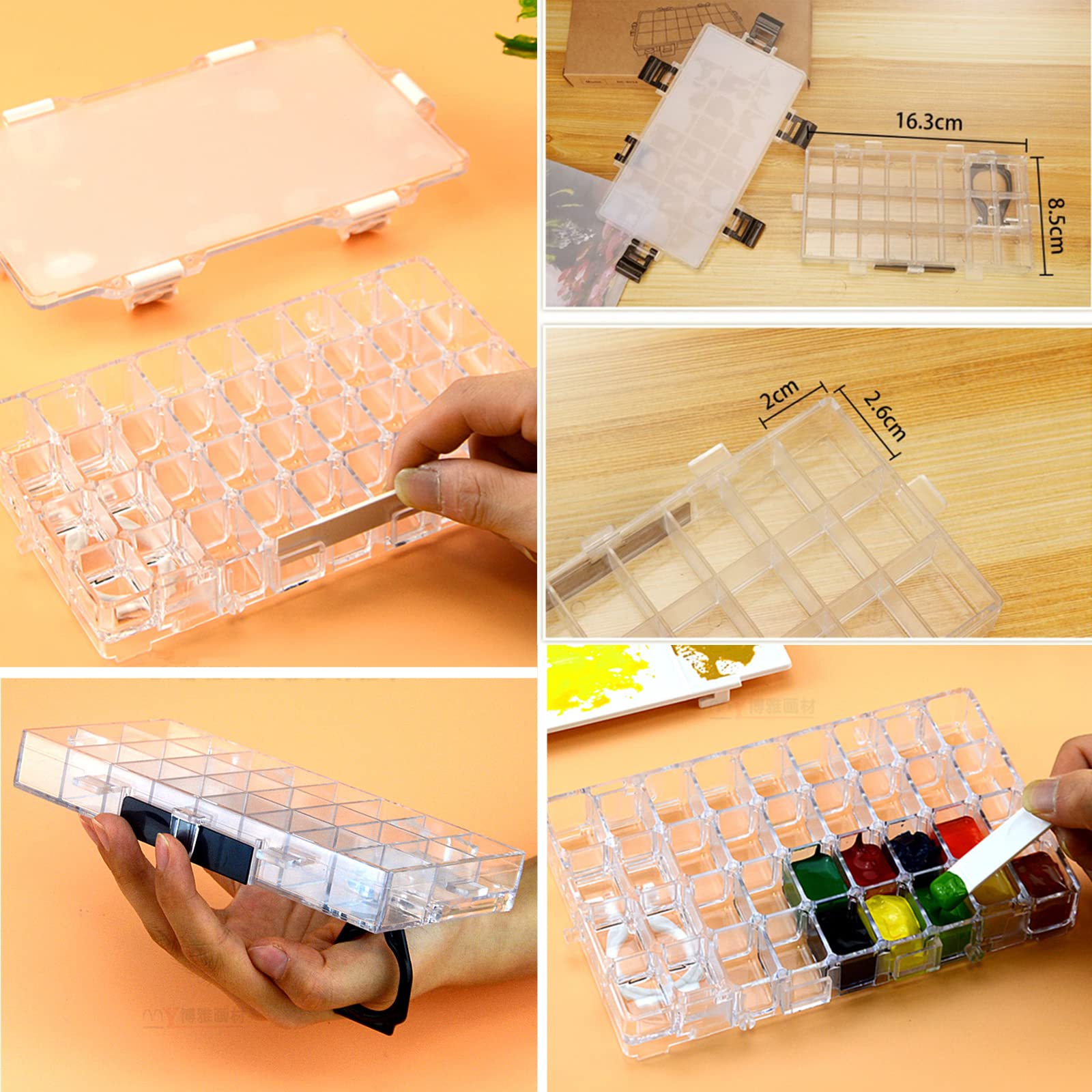 HERCHR Aquarell-Palettenbox 2 Stück - Luftdichte Farbpalette Für Künstler