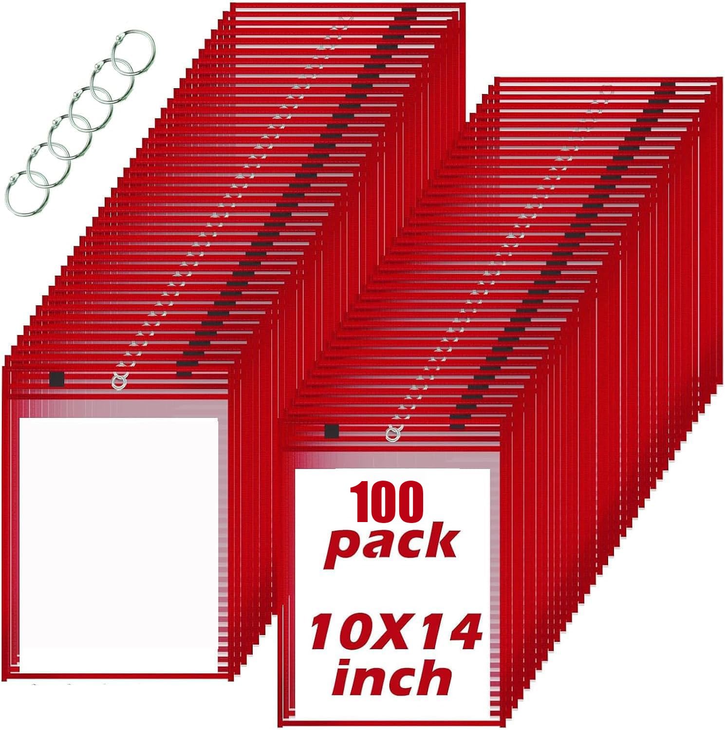 100Pcs Rot Auftragstaschen Wiederverwendbar Trocken Abwischbar Taschen