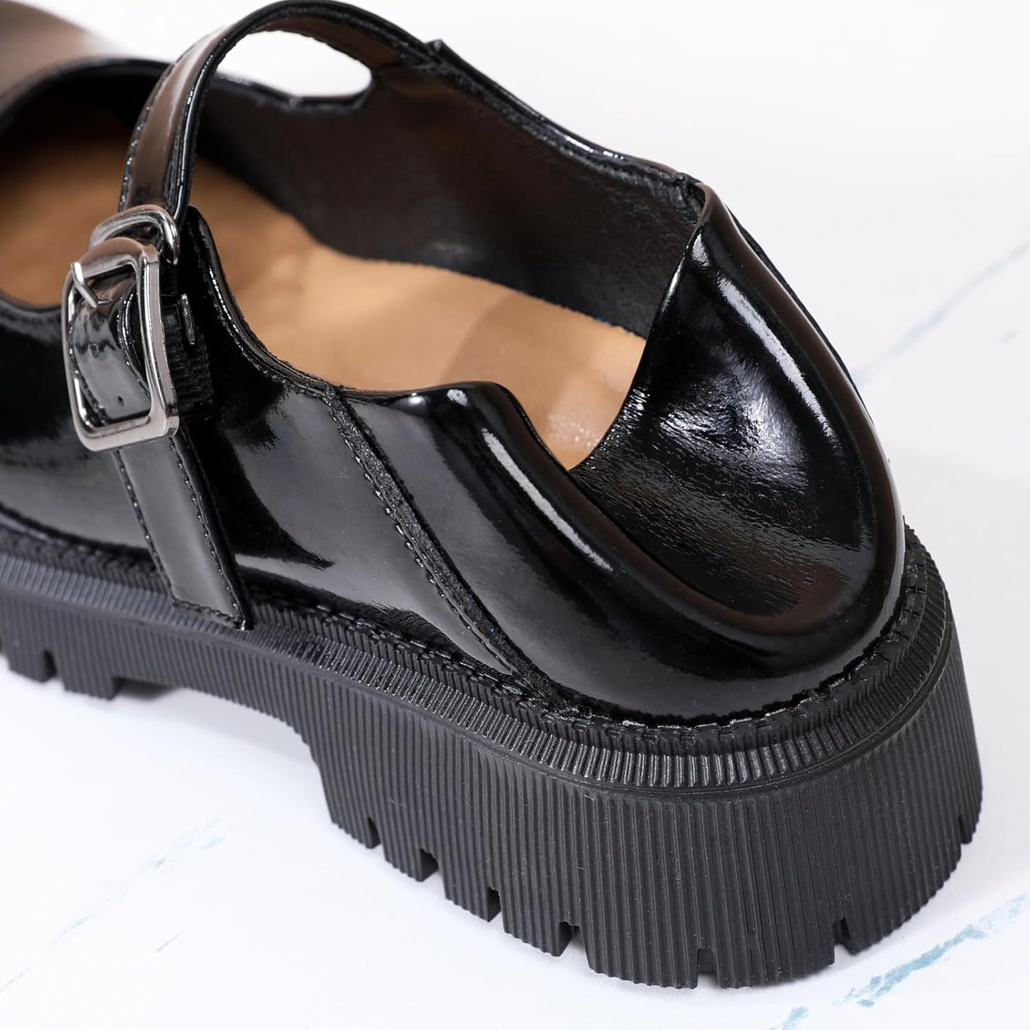 XMM Mary Jane Shoes Platform Chunky Mary Janes for Women Ladies Comfort Leather Round Toe Non-Slip Dressy Casual Cute Girls School Work Shoes - Image 7