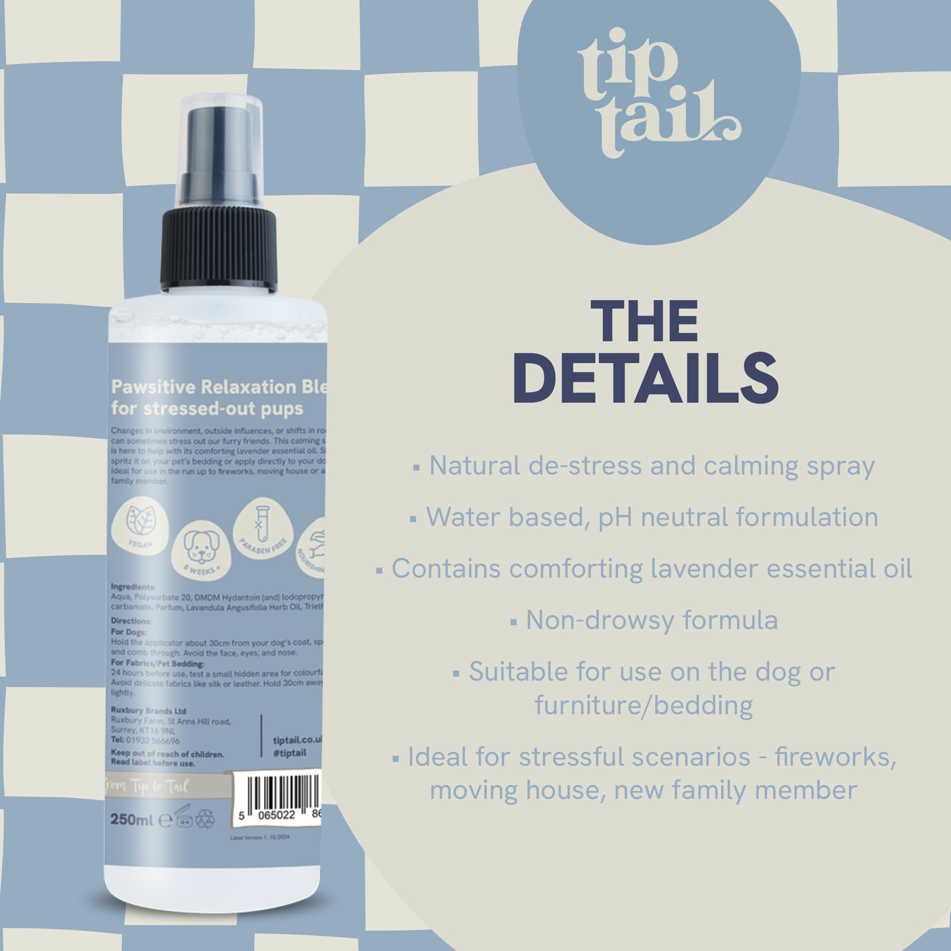 Tip Tail Lavender Calming Mist for Dogs, Comforting Aromatherapy to Calm Stressed and Anxious Dogs. Use on Bedding - Image 4