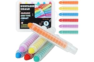 Dustless, Washable, Non-Toxic Toddler Chalks for Creative Outdoor and Blackboard Drawing