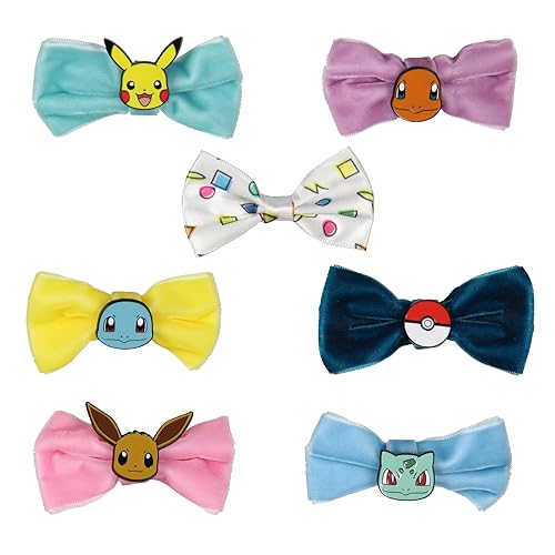 Pokemon Velvet Character Accesorios para el cabello, lazos de cocodrilo, pinzas para el cabello para mujeres o niñas, 7 unidades