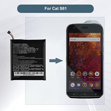 Replacement Battery APP00262 Battery Compatible with Caterpillar Cat S61 with Tools