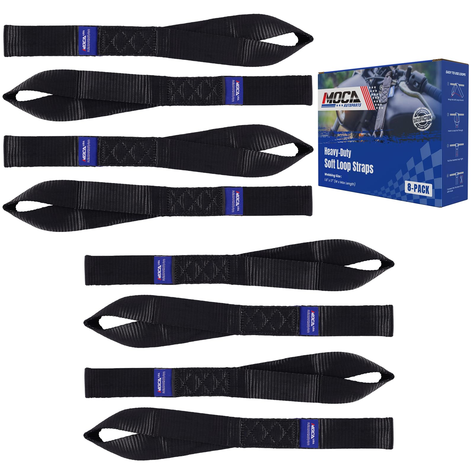 ストラップ moca Amazon.com: MOCA 8-Pack Soft Loop Tie Down Straps 12000 Lbs