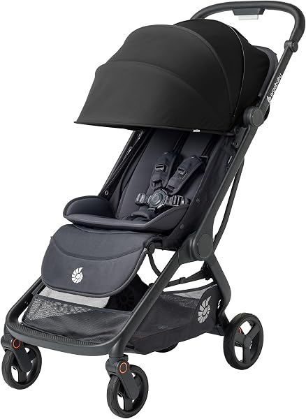 Ergobaby Metro 3 wózek dziecięcy z funkcją rozkładania, odpowiedni od urodzenia do 22 kg (0-4 lata), składany, kompatybilny z fotelikiem samochodowym, ergonomiczne siedzisko, czarny onyks