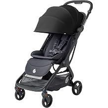 Ergobaby Metro3 Pushchair Buggy with Reclining Function Baby Buggy from Birth to 22 kg 0-4 Years Foldable and Car Seat Compatible Height-Adjustable Handle Ergonomic Seat Onyx Black