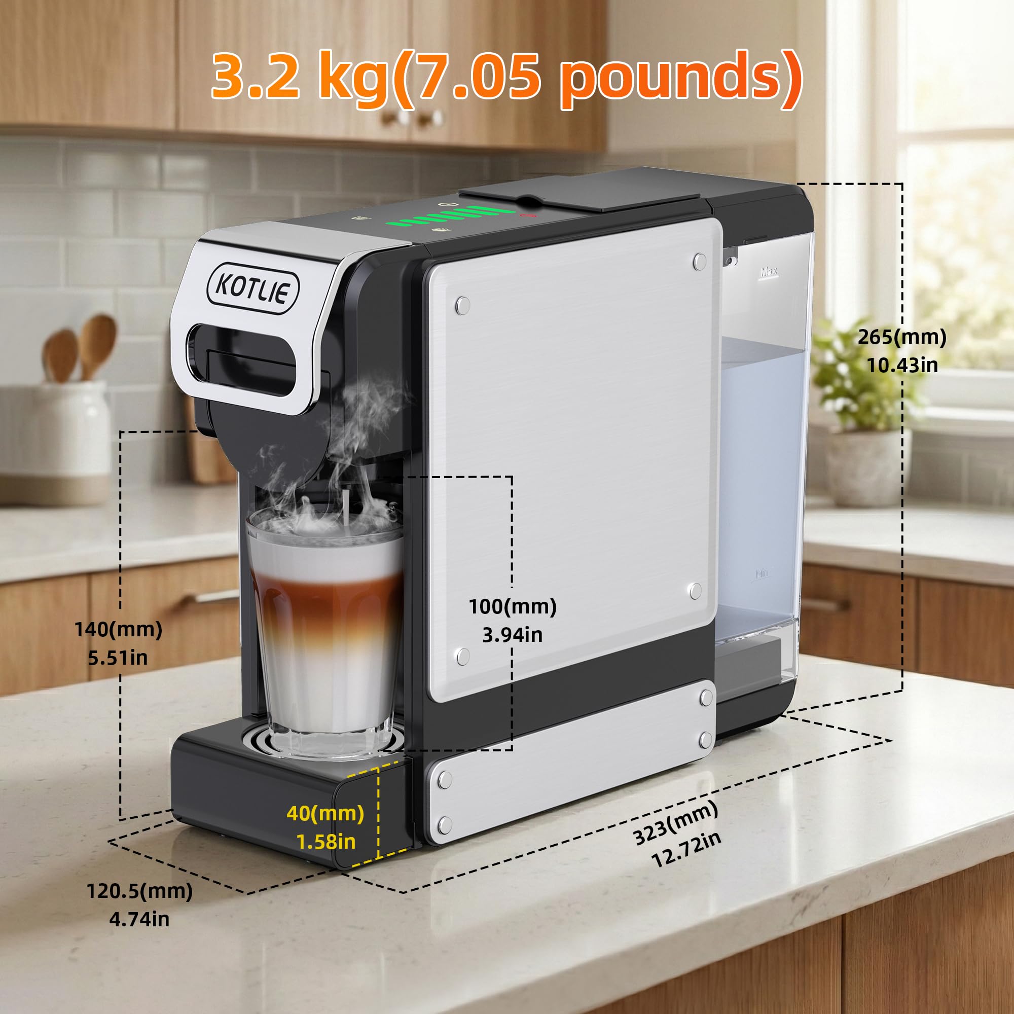 KOTLIE 550 Machine à capsules, système 5-en-1 pour capsules et moulu