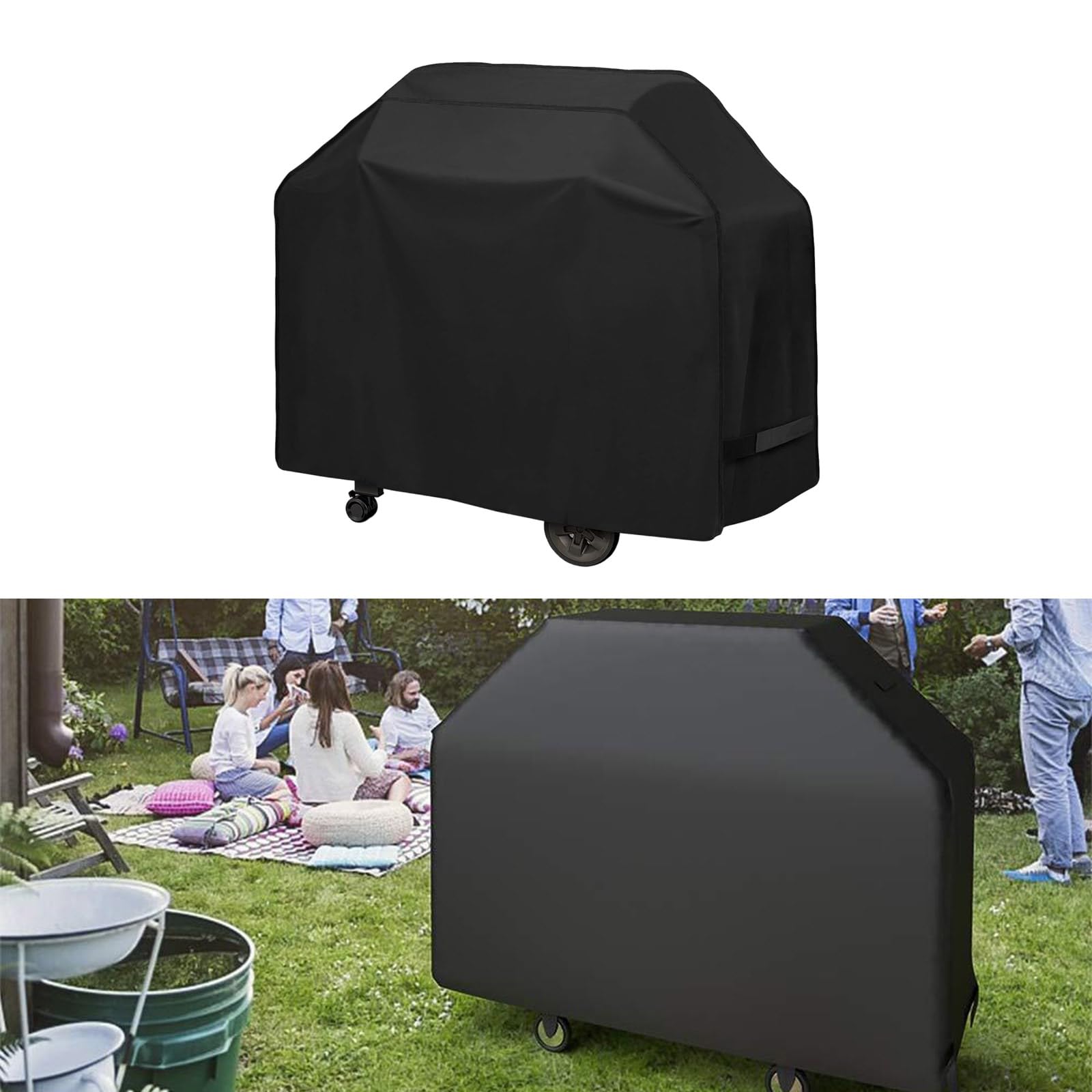 Fundas para parrillas de barbacoa, impermeables, para exteriores, impermeables, resistentes a la lluvia, con correa ajustable