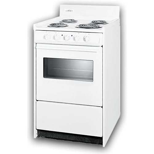 Summit 20” Electric Range, 220V Electric Coil Burners, Large 2.46 cu.ft Oven with Window, ADA Complaint, White- WEM110W