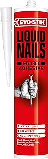 Evo-Stik Liquid Nails Heavy Duty Grab Adhesive - Ultra Strong Construction Adhesive for Interior & Exterior Use White 290ml. Anti-Fungal & Weather Resistant for Wood, MDF, Mirror, PVC, Stone & Panels