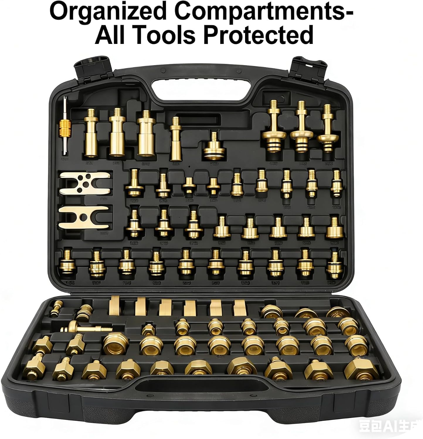 77pcs Automotive Air Conditioning Leak Test Kit Brass Ac Leak Detection Tools Connector Repair Kit for Car Auto AC