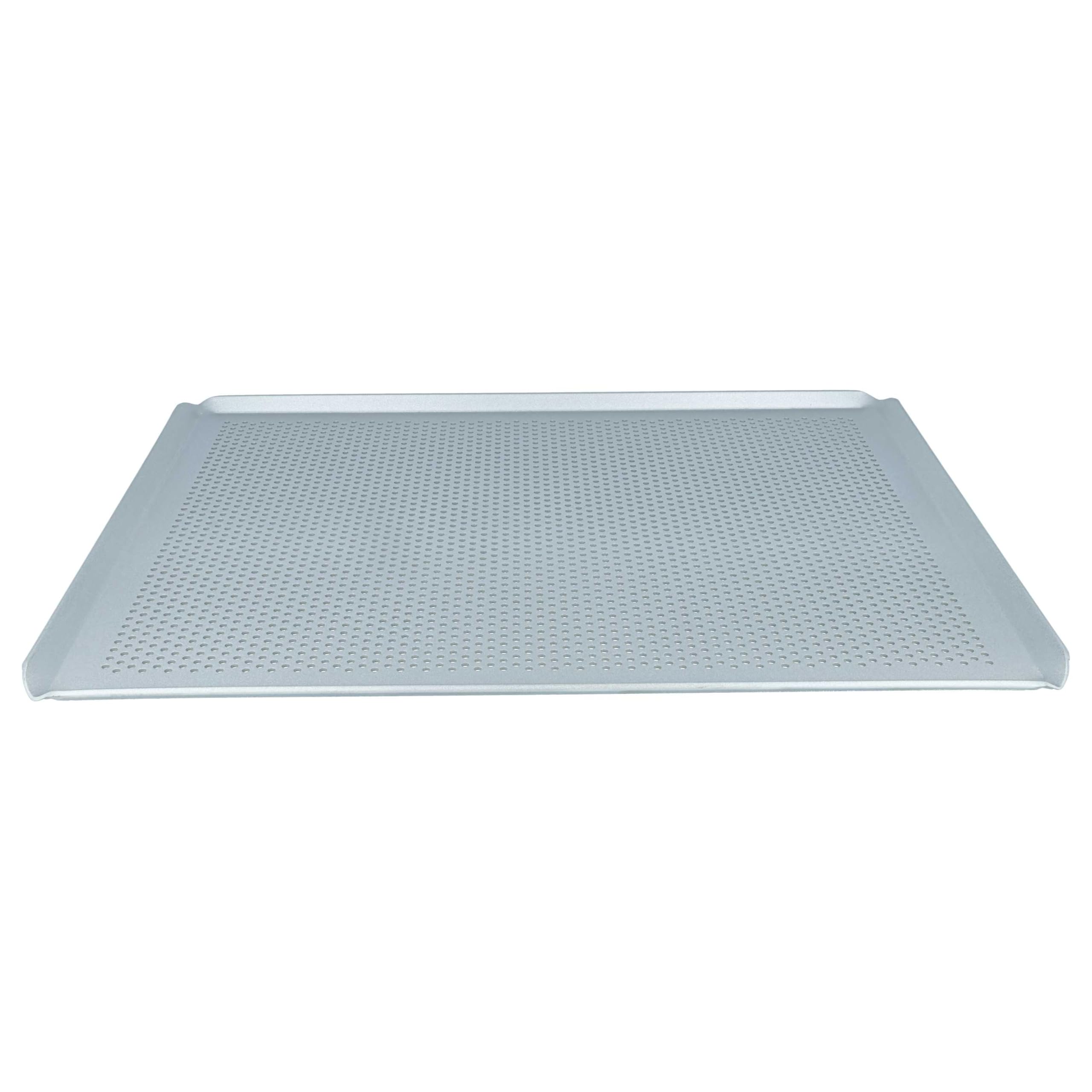 vhbw 2x Backblech für Backofen | 40 x 30 x 1 cm Silber, Perforiert
