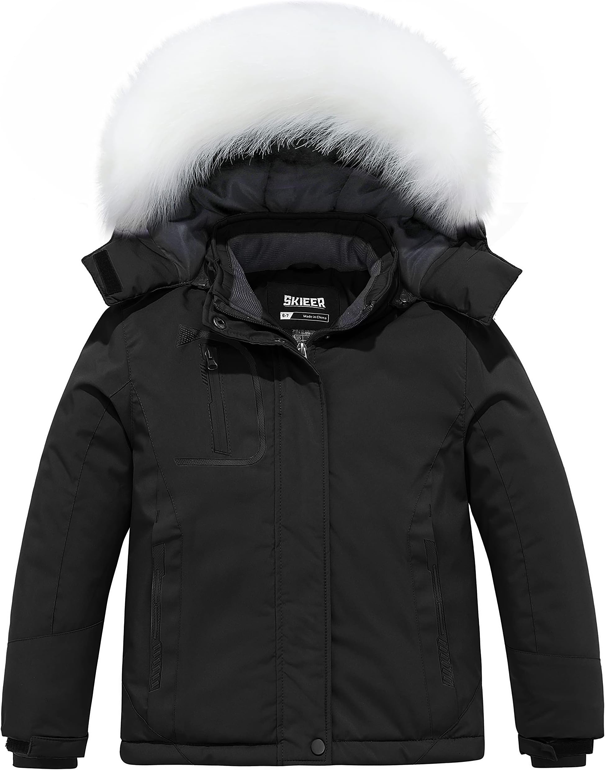 SkieerGirl's Waterproof Ski Jacket Windproof Winter Jacket Hooded Rain Coat