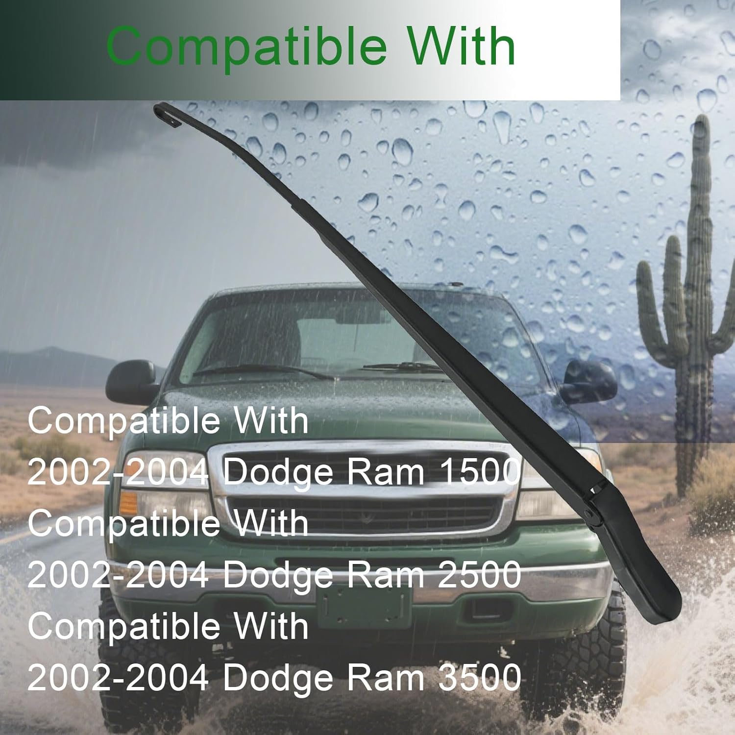 55077133AA, 55077132AA 1 Pair Front Windshield Wiper Arm Replacement Kit Compatible with 2002 2003 2004 Dodge Ram 1500 2500 3500,Replaces 55077133AB,55077132AB,42884,42885