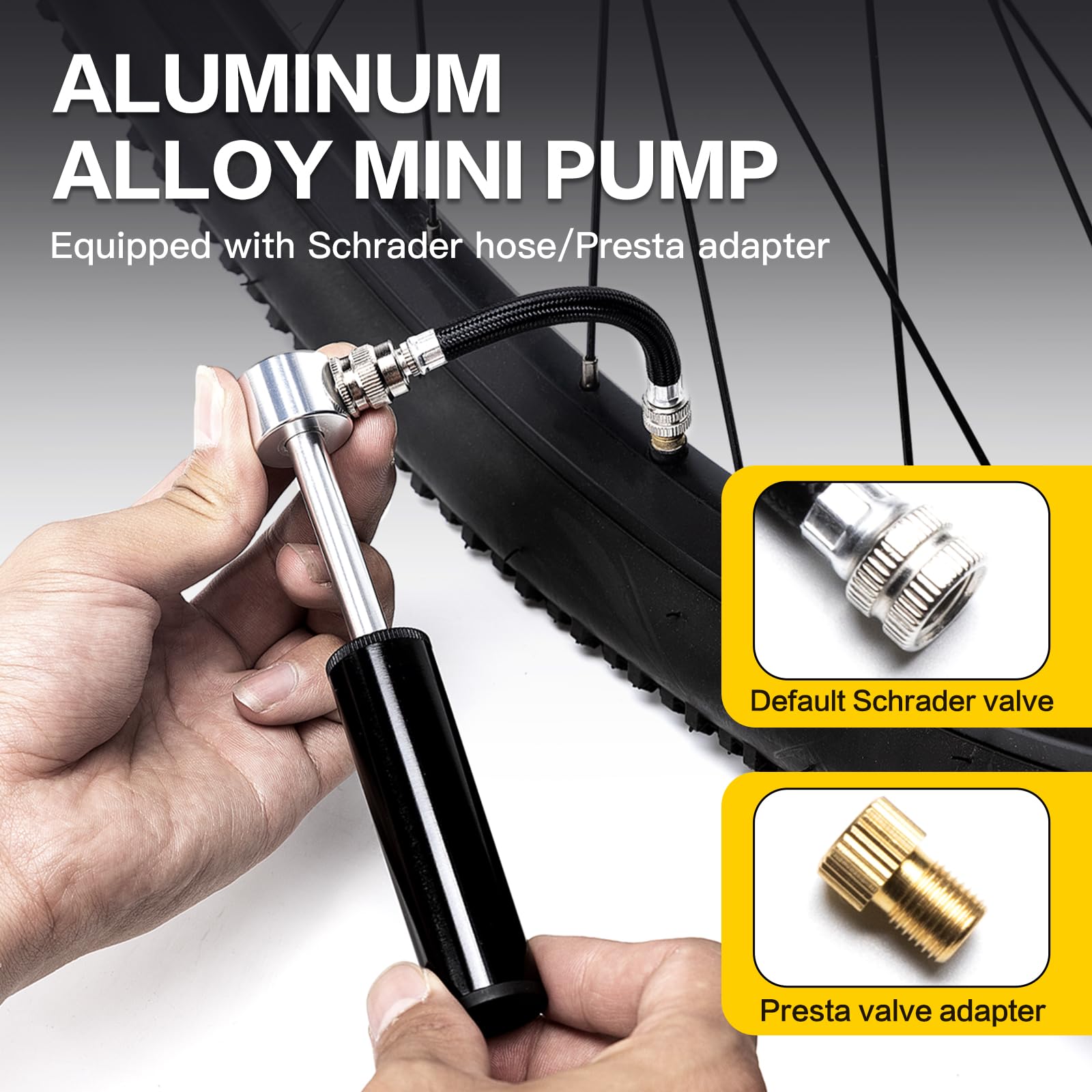 Kit di riparazione per bici multiuso, attrezzi portatili per biciclette con toppa per pneumatici, leva pneumatici, chiave a cricchetto, punte per cacciavite, mini pompa ad aria (kit di attrezzi con