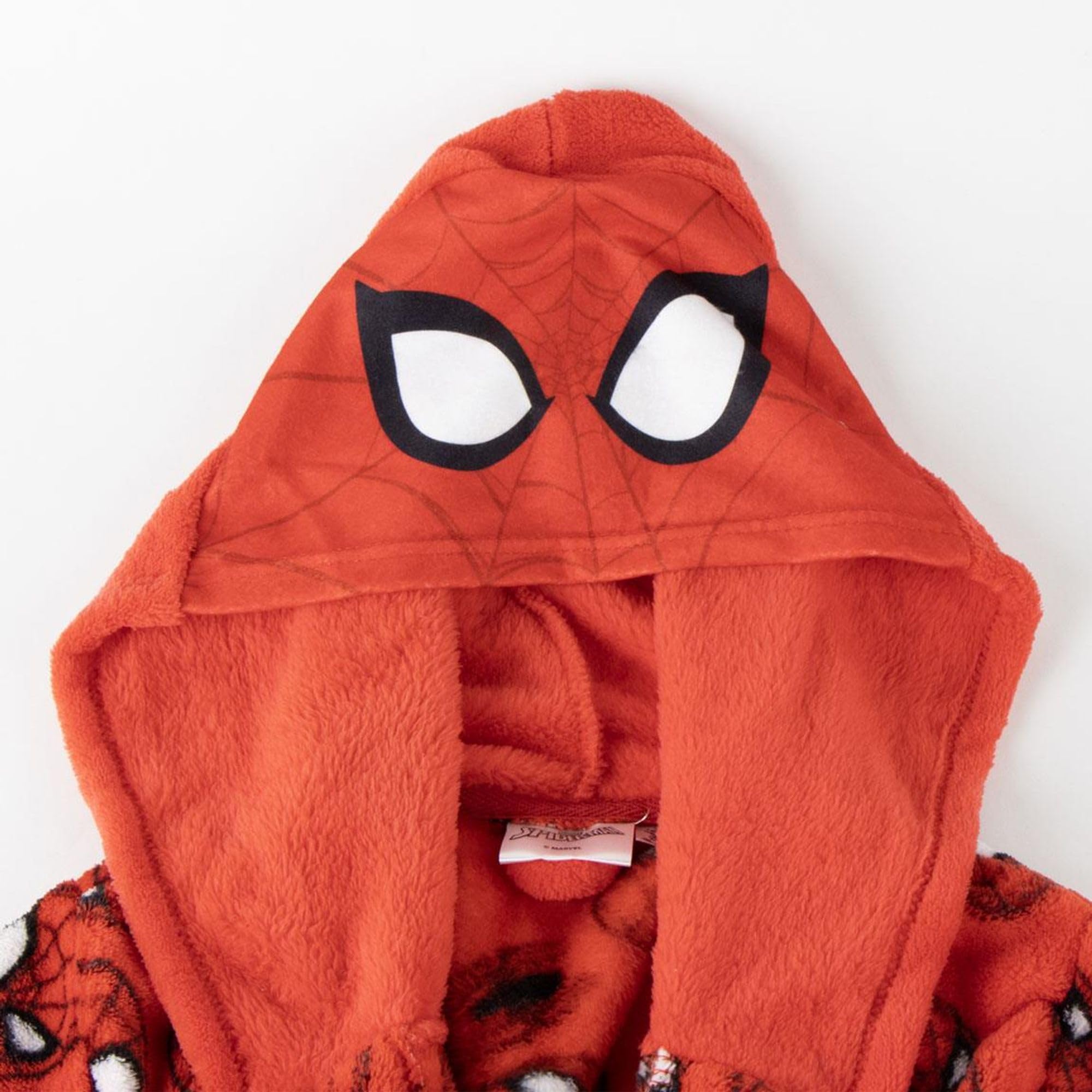 CERDÁ LIFE'S LITTLE MOMENTS Miękki szlafrok z kapturem i paskiem – Szlafrok Spiderman Ciepły i wygodny materiał polarowy, uniseks dla dzieci, Spiderman, 4 lat