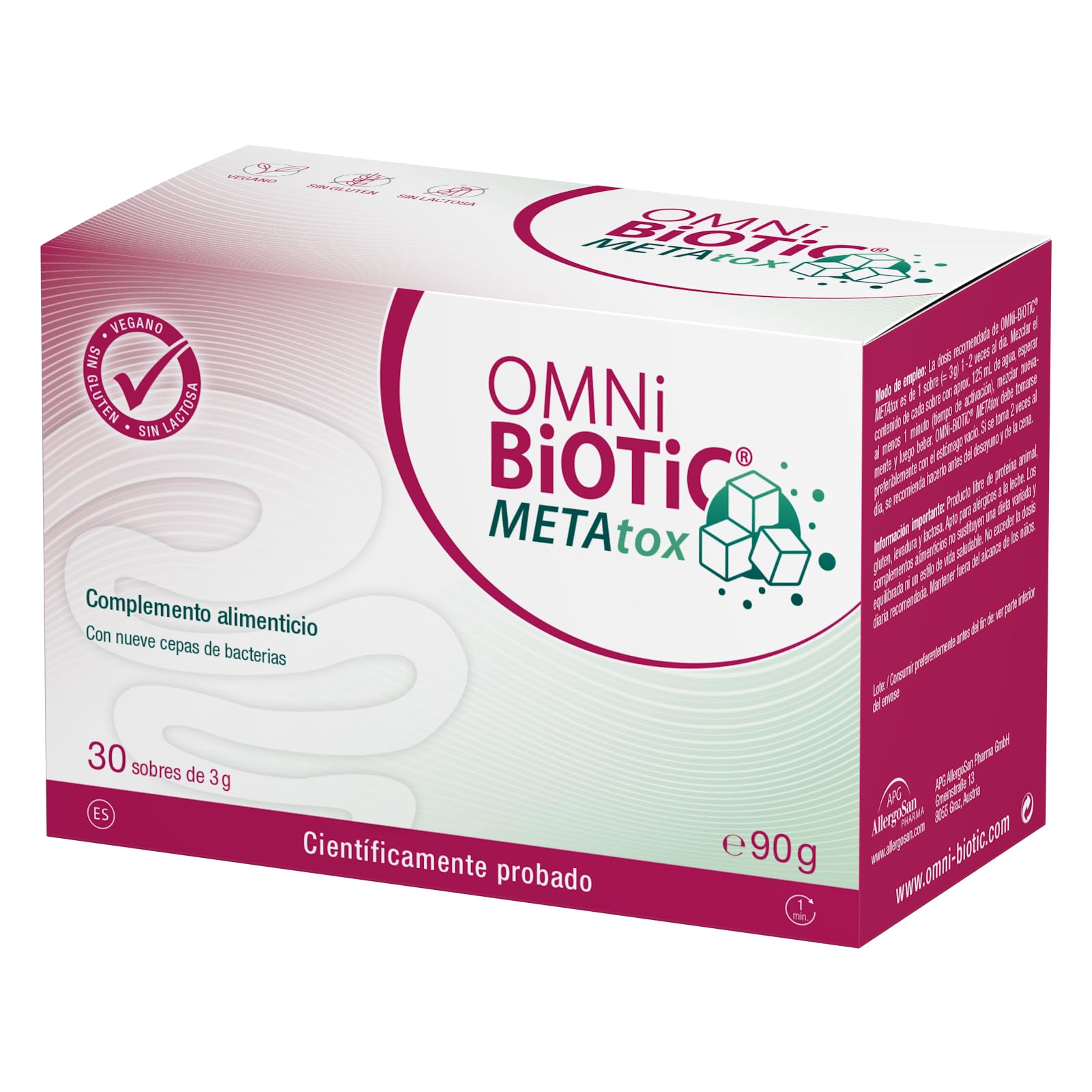 OMNi BiOTiC METAtox | 30 sobres | Probiótico | 9 cepas bacterianas | 15 mil millones de bacterias por dosis diaria | Polvo | Vegano | Para uso diario | Con bacterias para la flora intestinal