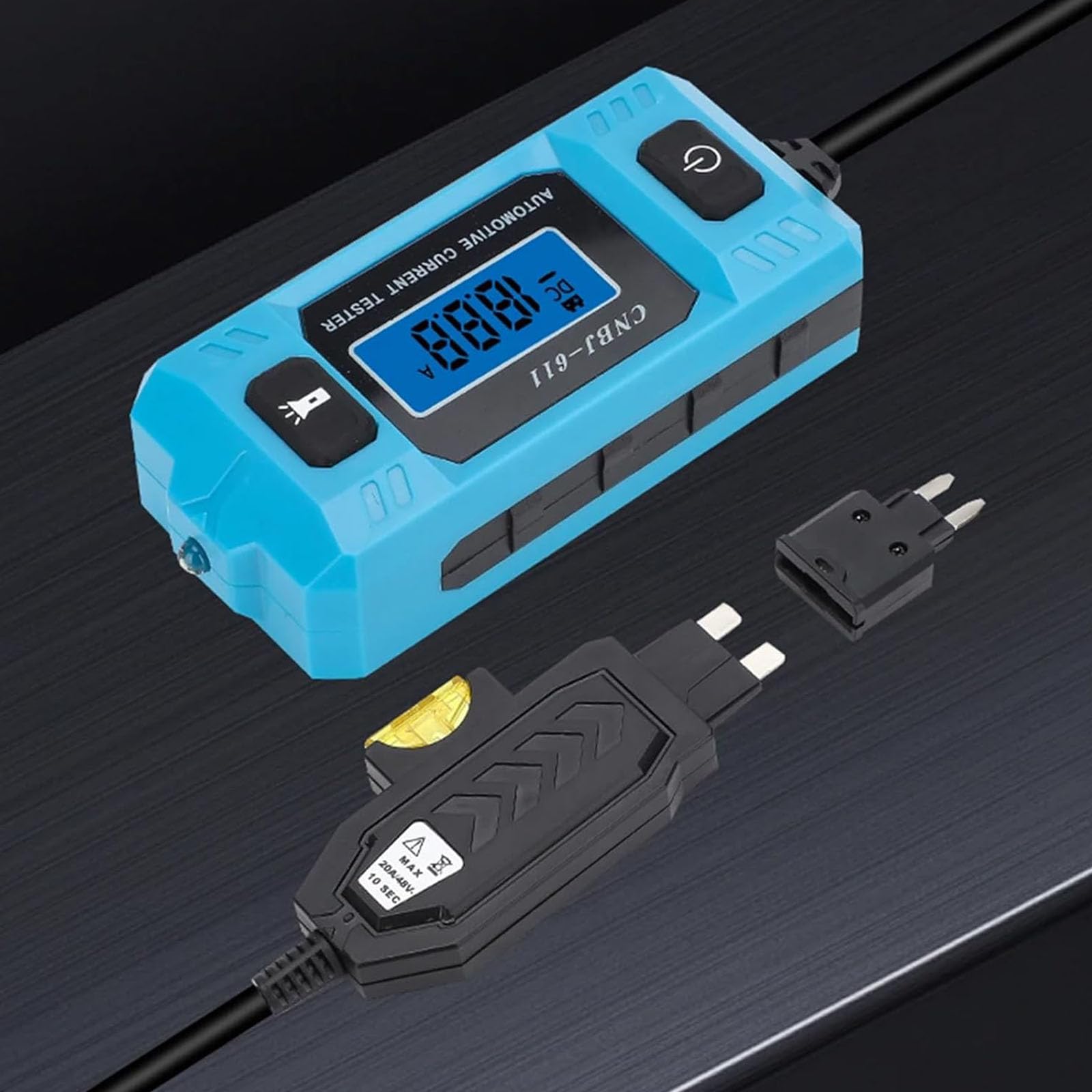 Automatischer Strommesser mit Hintergrundbeleuchtungsanzeige Stromkreisfehler Sondentester Stromtester 48 V 20 A einfachen Ablesen der Kfz Stromkreisfehlersonde