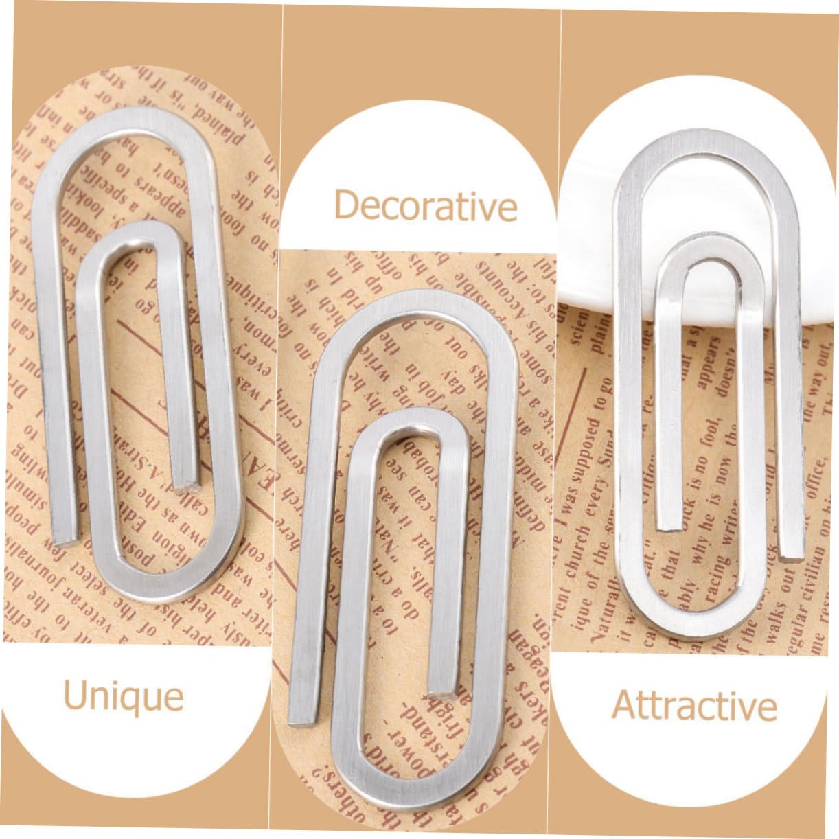 HOMSFOU 5 Set Fermasoldi Inossidabile Clip Per Documenti E Ricevute Pratiche E Resistente Per Ufficio E Casa Design Elegante Per Foto E Note 3 Pezzi * 5