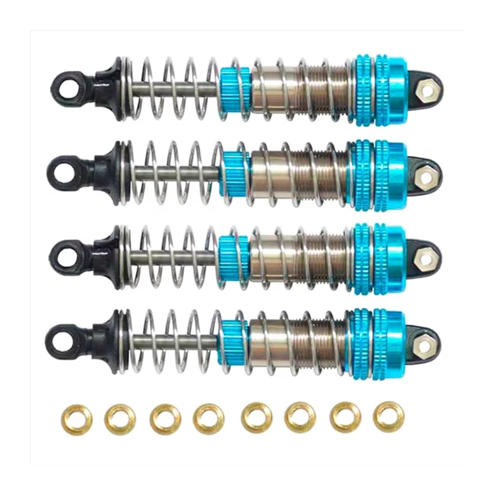 Amortiguadore Coche RC para XLF X03 X04 X-03 X-04 1/10 4 Piezas De Amortiguadores De Metal Amortiguador Azul RC Coche Monster Truck Actualización Piezas De Repuesto Reemplazo Y Uso