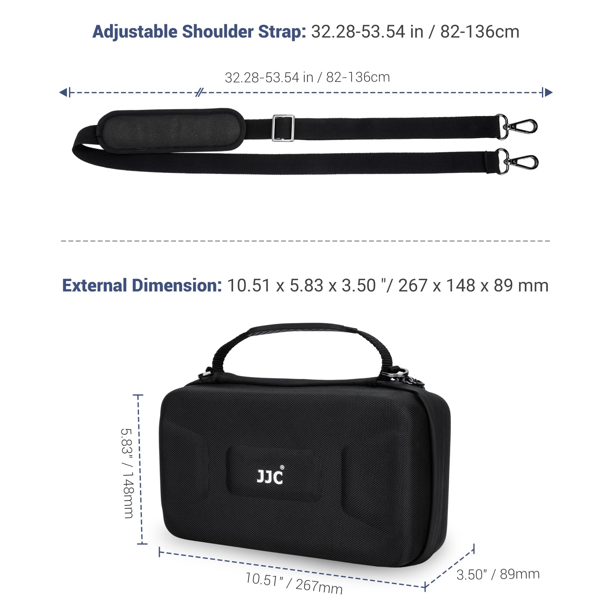 JJC Osmo Action 6 Sacoche avec bandoulière Eva pour DJI Osmo Action 6/5 Pro/4/3 avec 3 étuis pour cartes Micro SD, étanche pour appareil photo Action6, sac combo Essential Standard