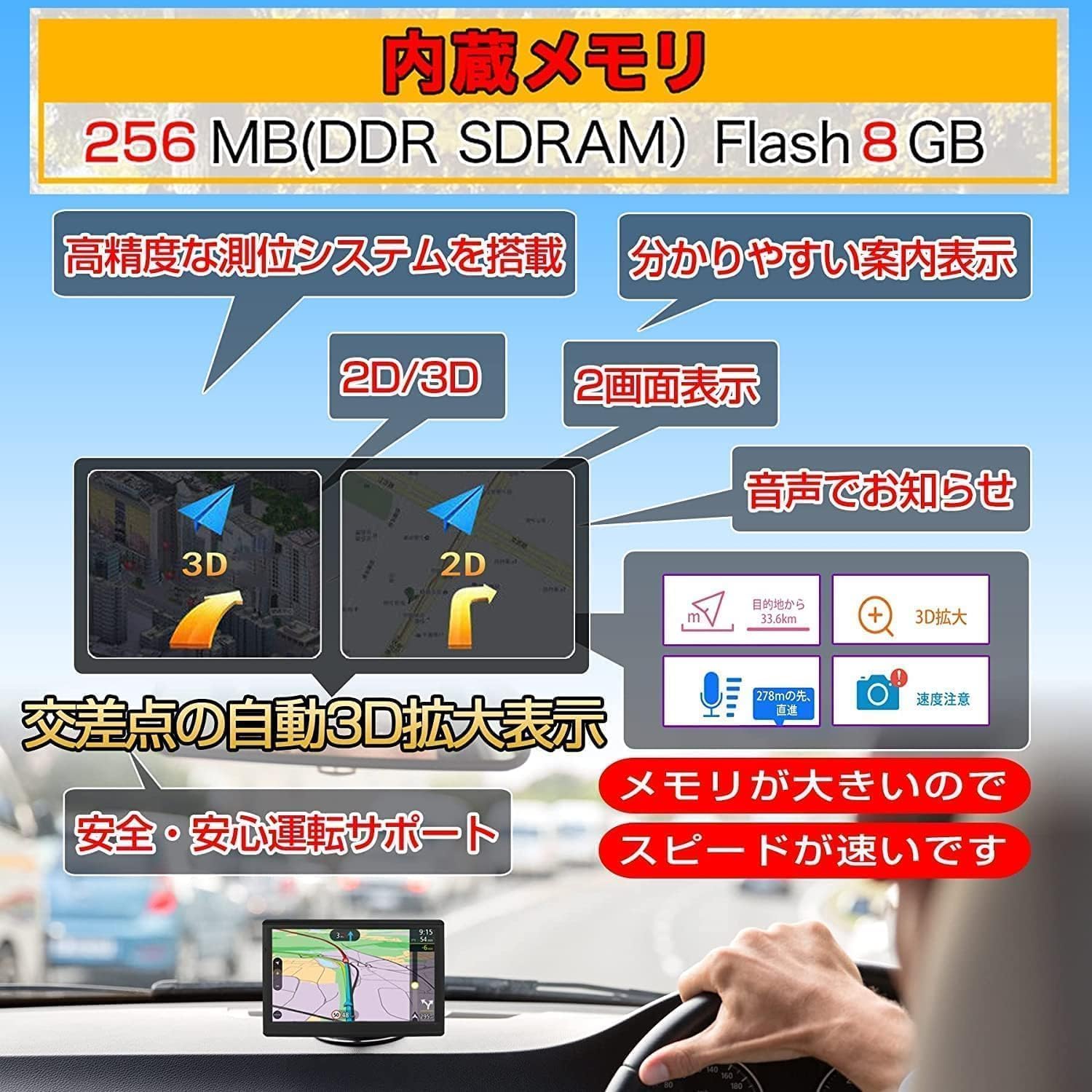 Amazon.co.jp: ポータブルカーナビ 7インチ タッチパネル 最新地図搭載