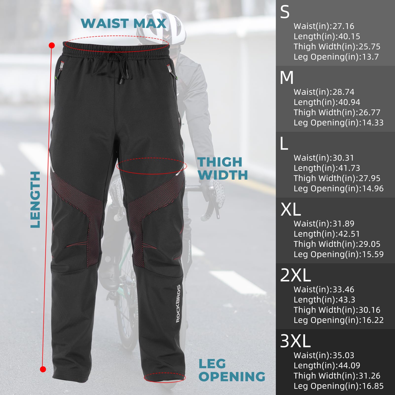 UNCROWD CYCLETOGS Winter Ride Pants Mサイズ Amazon.com: ROCKBROS: Winter cycling pants