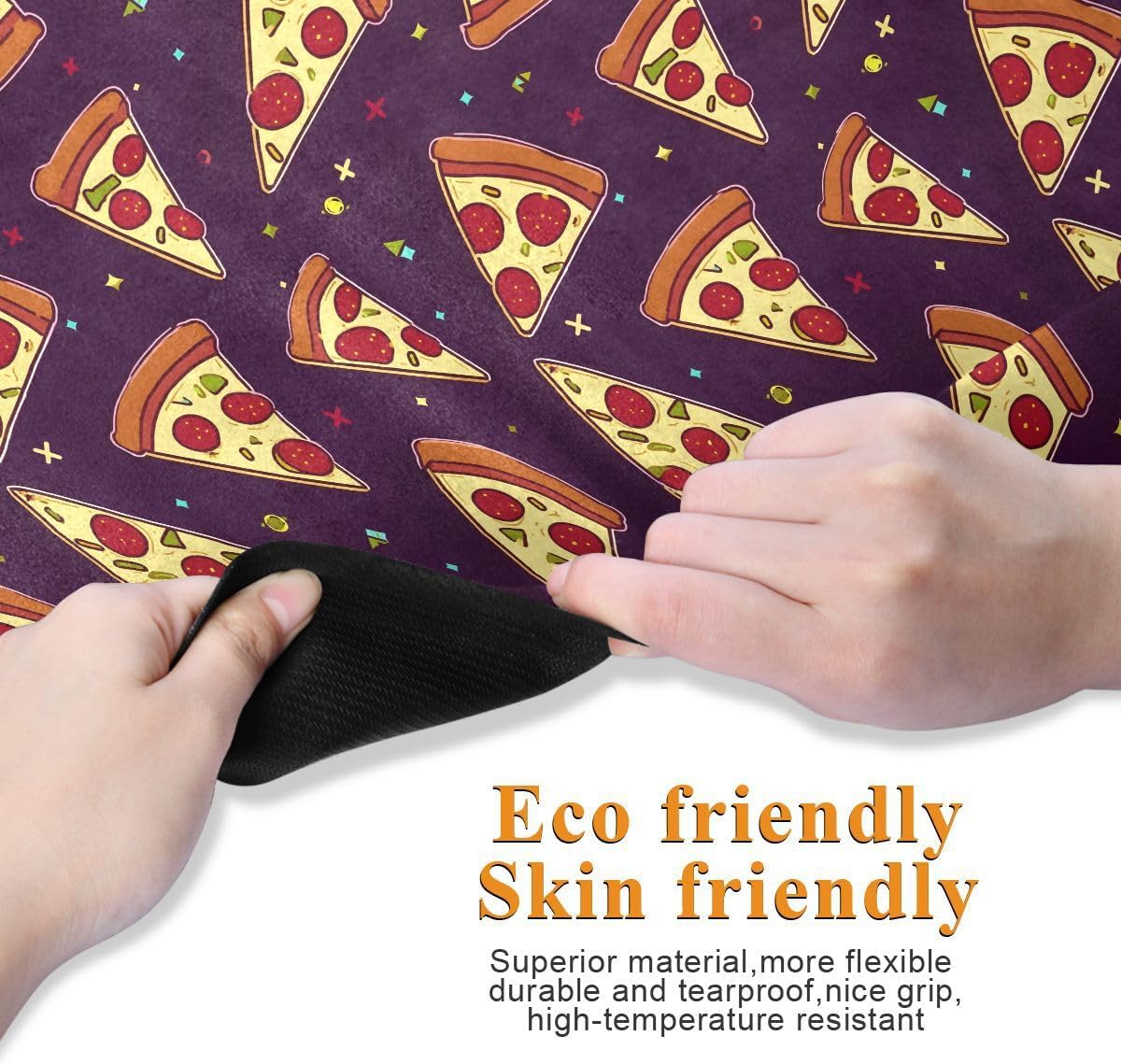 ALAZA Cute Pizza Pattern Yoga Mat Non Slip Fitness Exercise Mat, Workout Mat for Yoga, Pilates and Floor Exercises
