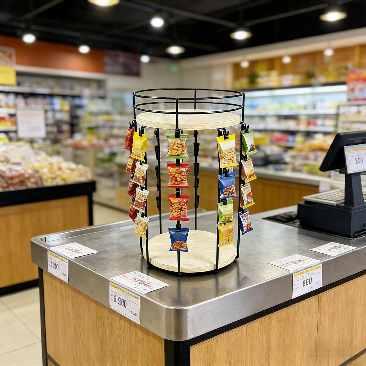 360 Degree Rotating Storage with Multiple Sections Constructed from Sturdy Metal for Cooking Space and Living Area Organization Easy Rotating Rack