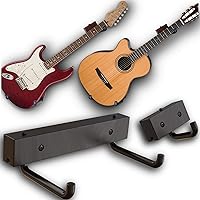 Vista 1 de Soporte de Pared para Guitarra en Ángulo - Colgador de Pared Horizontal para Guitarra, Ukelele, Bajo, Guitarra Eléctrica, Banjo en Inclinación