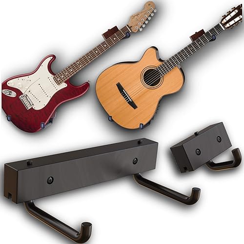 Soporte de Pared para Guitarra en Ángulo - Colgador de Pared Horizontal para Guitarra, Ukelele, Bajo, Guitarra Eléctrica, Banjo en Inclinación