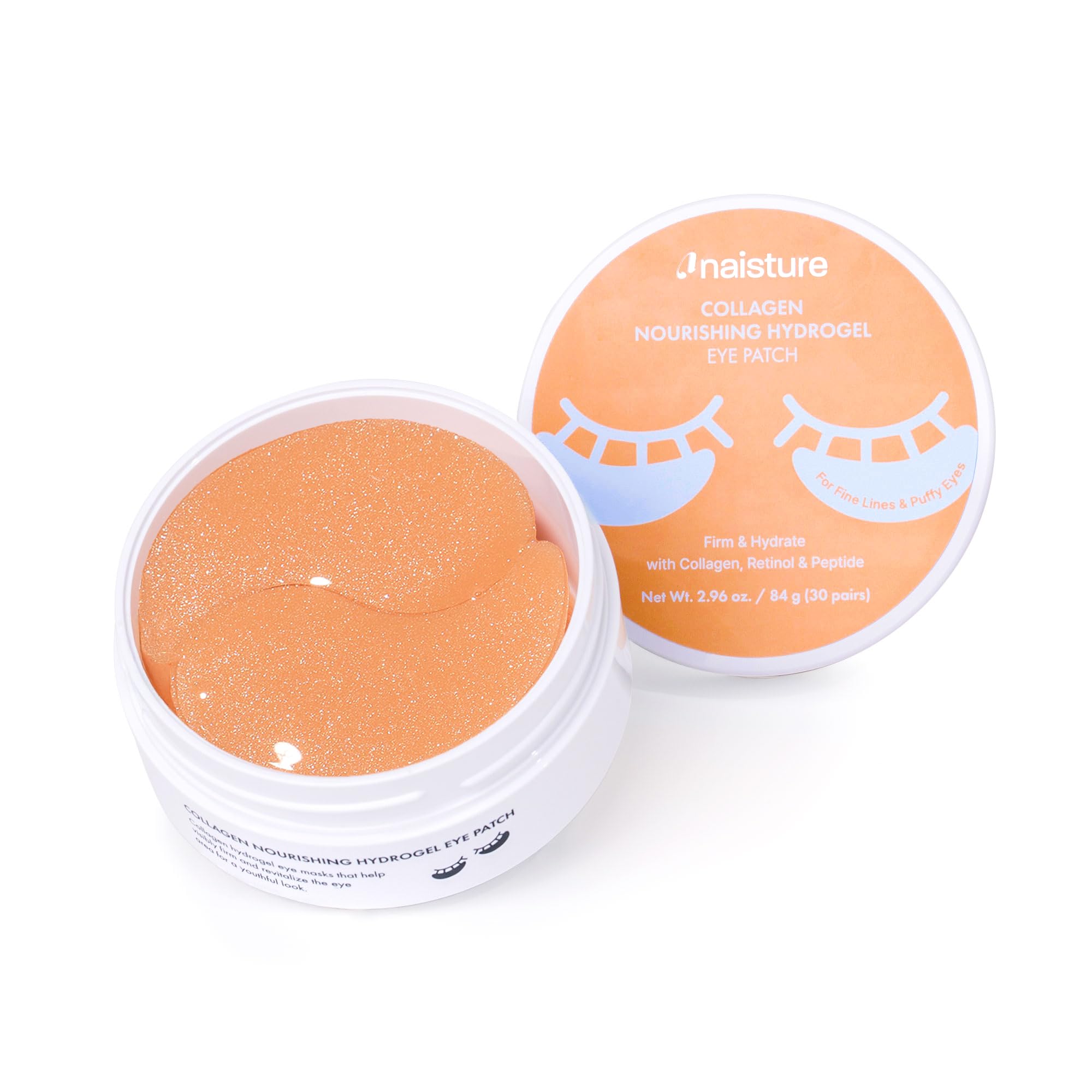 Naisture Collagen Nourishing Hydrogel Under-Eye Patch with Retinol and Peptides for Firmness and Hydration 30 Pairs 60 ea