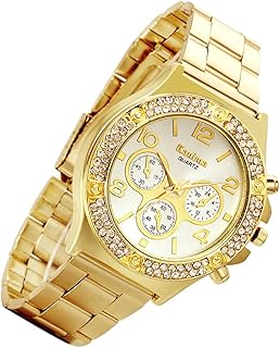 Gold Hip-Hop Watch for Men [Upgraded] Japan Quartz 30M Waterproof Dress Casual Watch