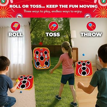 Swooc Games - Backyard ArcadeTM | 2-in-1 Bean Bag Toss Game for Kids w/Carry Bag | 5-Second Setup & Storage | Outside Toys for Toddlers | Carnival Games for Kids | Outdoor Toddler Activities