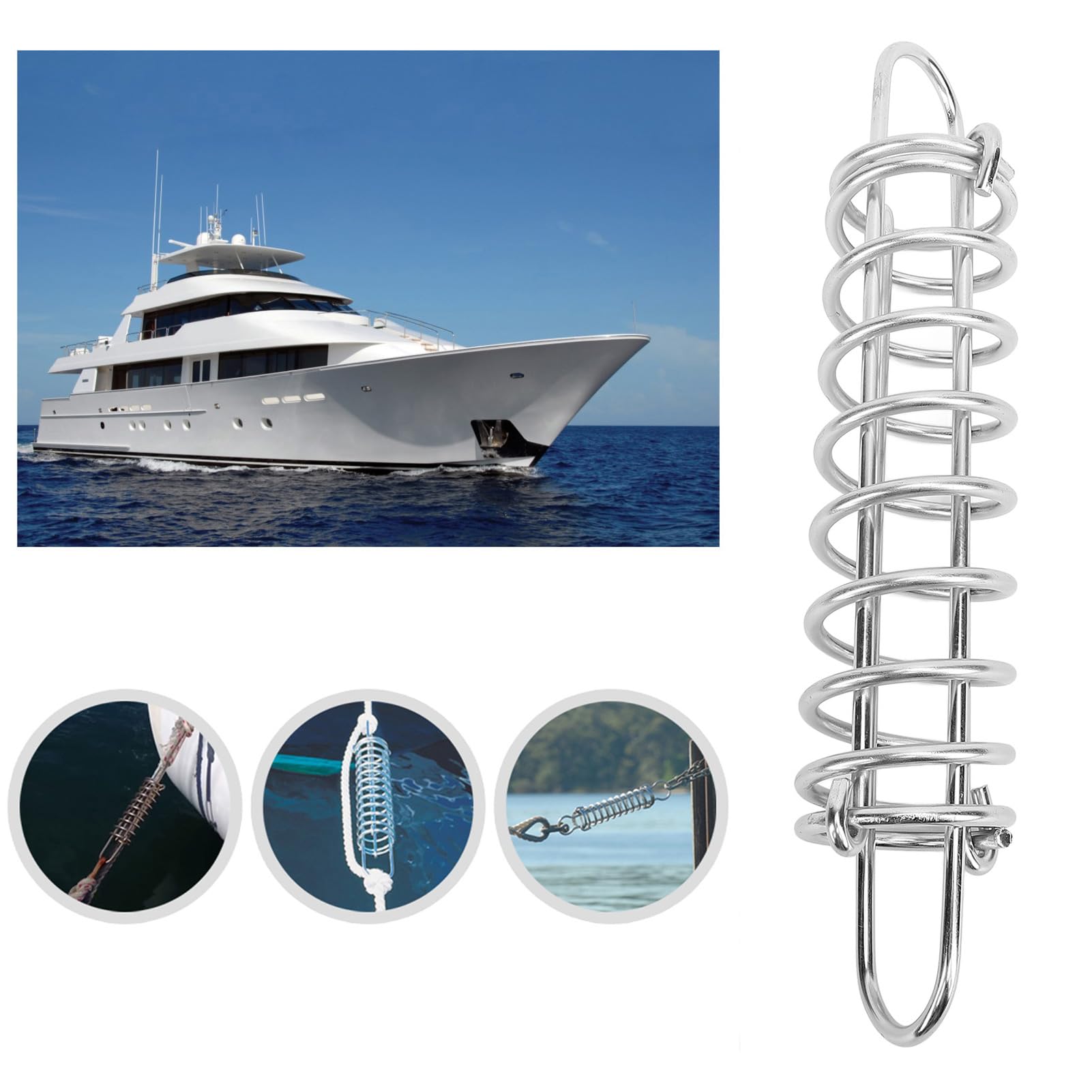 Bootsliegeplatzfeder, Stoßdämpfende Leinenfedern aus Edelstahl für Yachten